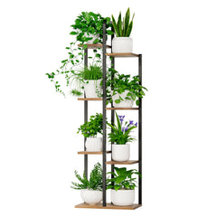 Qiaogreen front view showing full 50-inch seven-tier stand and neat plant display