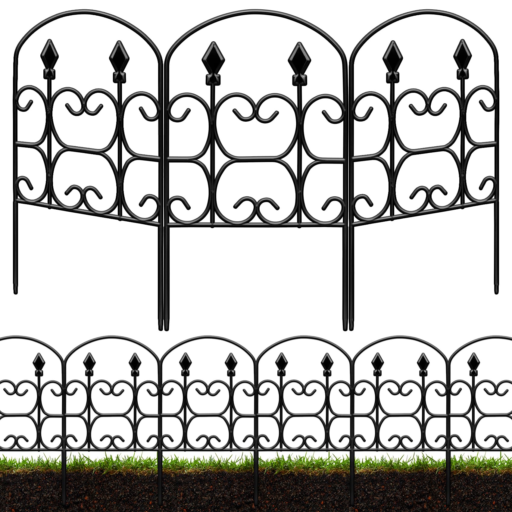 QIAOKAIYAN front view assembled fence showing clear bed definition and curb appeal