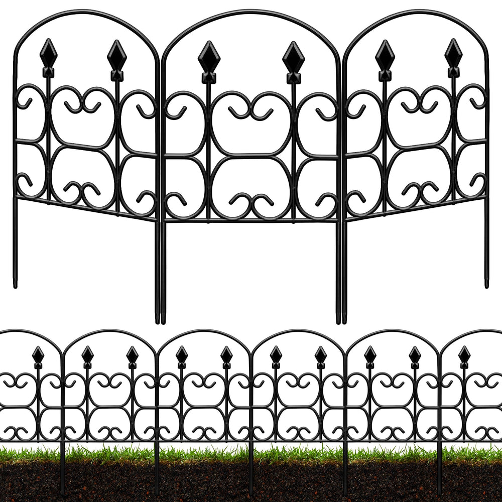 QIAOKAIYAN front view assembled fence showing clear bed definition and curb appeal
