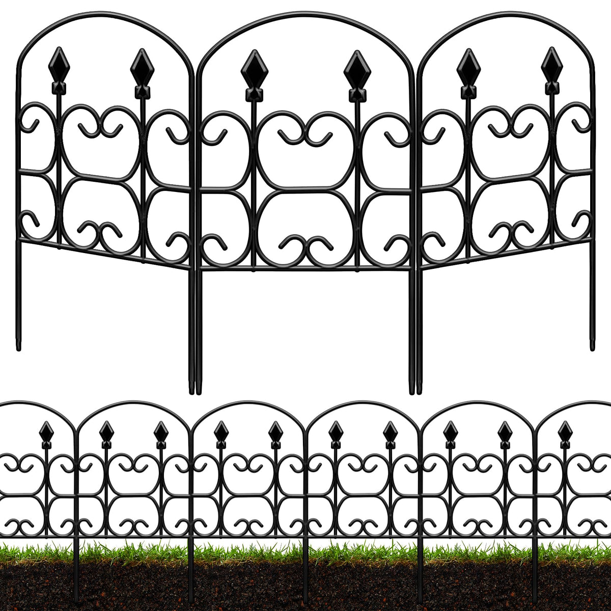 QIAOKAIYAN front view assembled fence showing clear bed definition and curb appeal