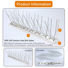 QIEGL close-up of 304 stainless steel spikes highlighting rustproof durable points