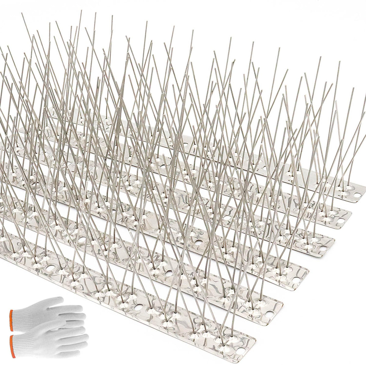 QIEGL front view of packaged bird spike strips showing full kit benefits