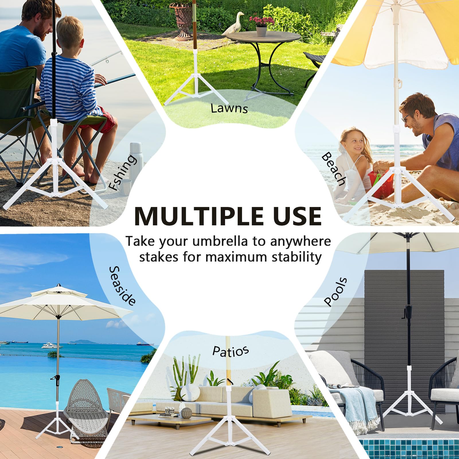 Qiilu assembled on a patio with umbrella offering reliable shade