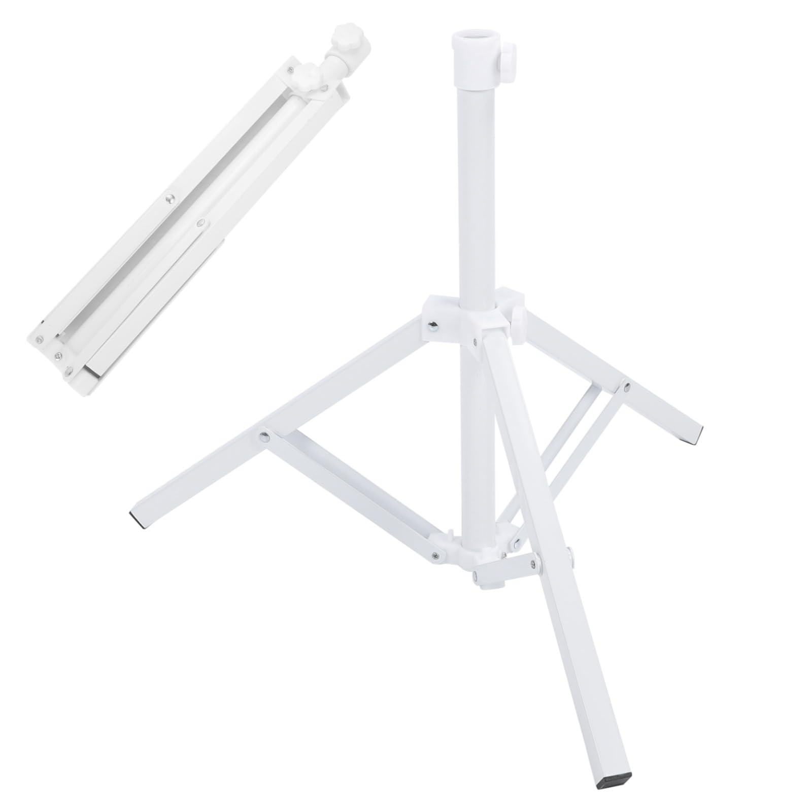 Qiilu front view of assembled umbrella stand showing stable triangular support