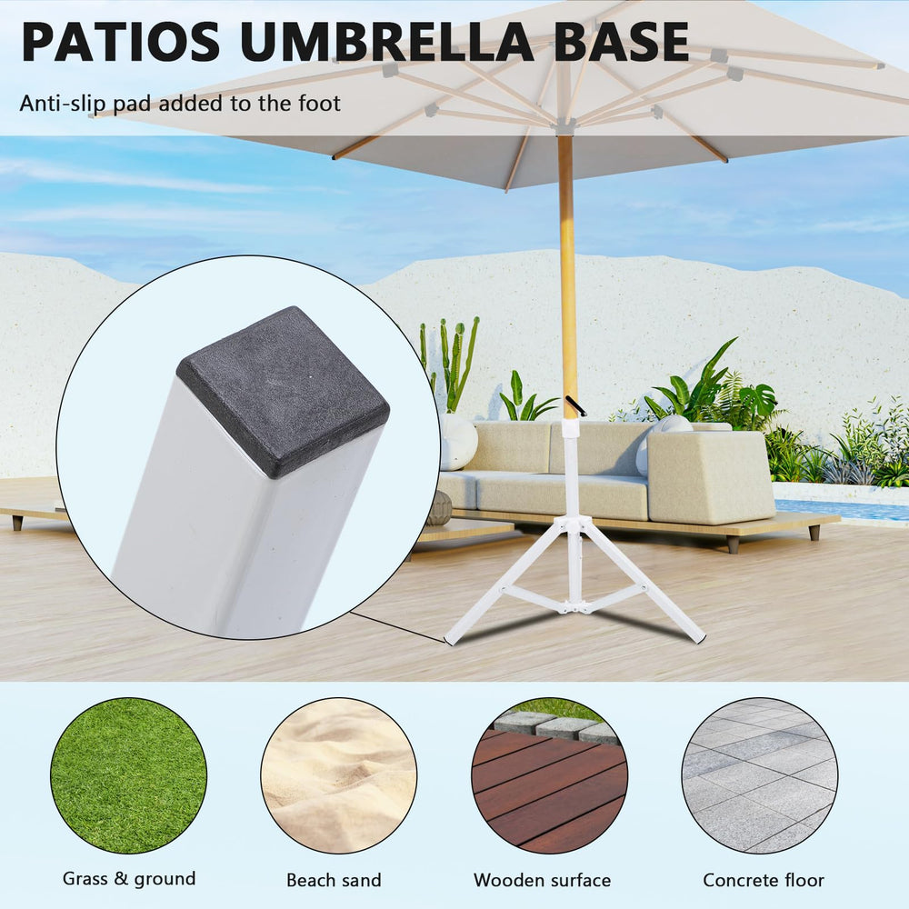 Qiilu with standard umbrella pole to show fit and correct scale