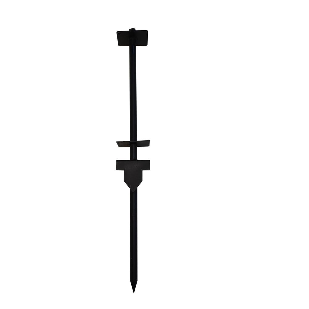 Qikdesign power stake front view showing durable square profile and mounting benefit