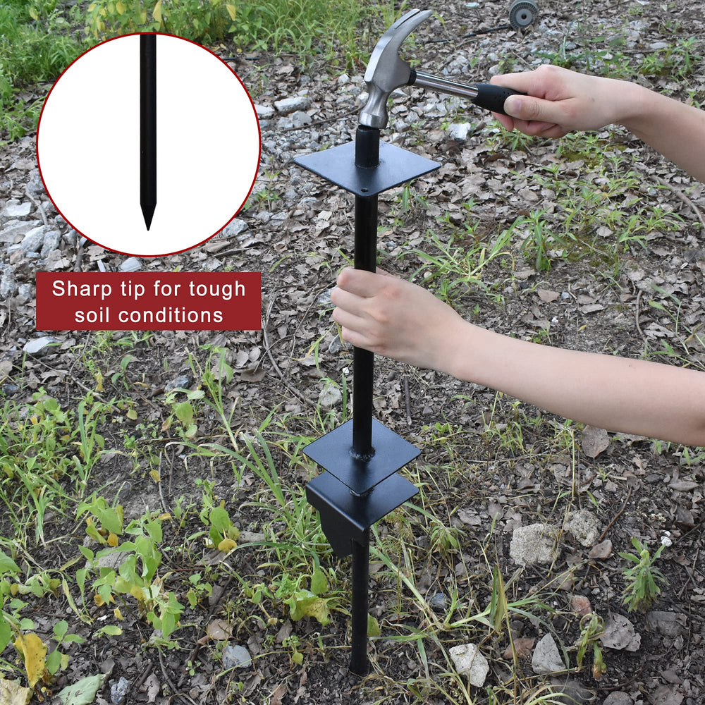 Qikdesign with sign scale comparison showing stake supporting real estate sign securely