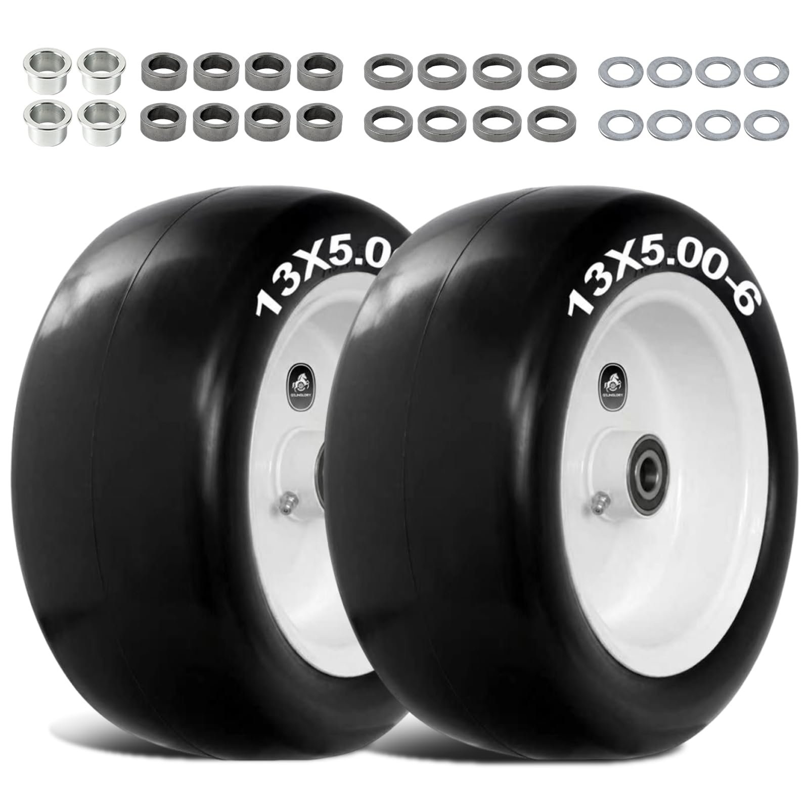 QILINGLORY front view assembled wheel pair showing durable design and ready-to-install benefit