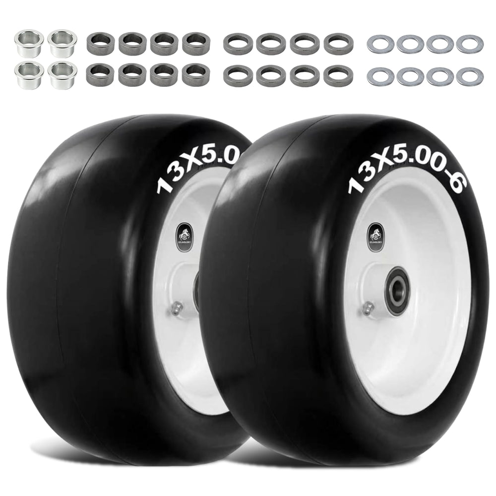 QILINGLORY front view assembled wheel pair showing durable design and ready-to-install benefit