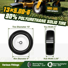 QILINGLORY side profile showing smooth tread that protects lawn while providing traction