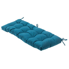 QILLOWAY front view of peacock blue bench cushion showing clean lines and fit