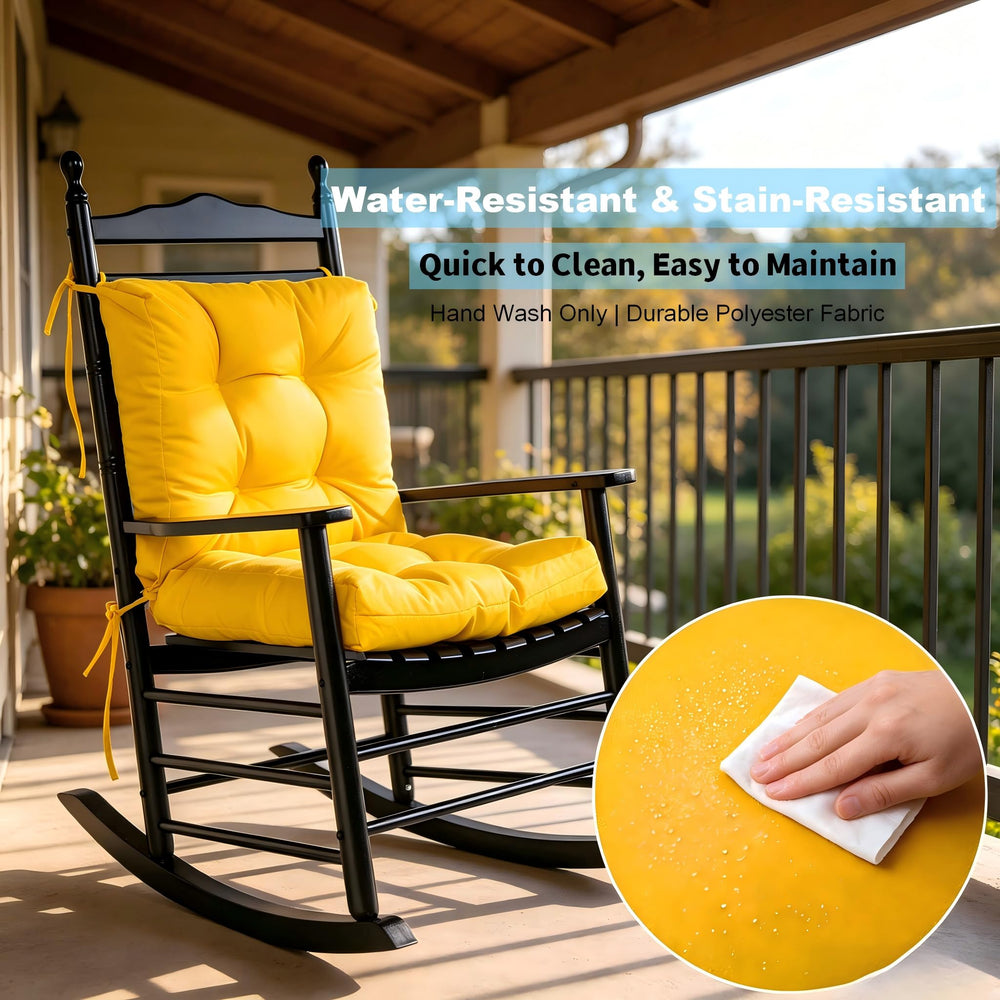 QILLOWAY cojín amarillo en terraza, aporta color y estilo