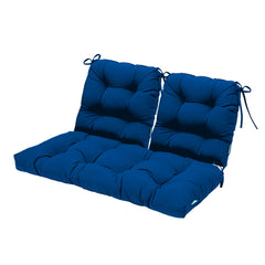 QILLOWAY cushions placed on wicker loveseat demonstrating secure fit and improved seating comfort
