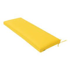 QILLOWAY front view of yellow bench cushion showing full cover and shape for instant comfort