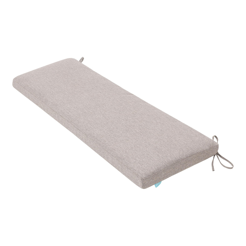 QILLOWAY bench cushion front view showing neutral tan gray finish and neat stitching for durable seating
