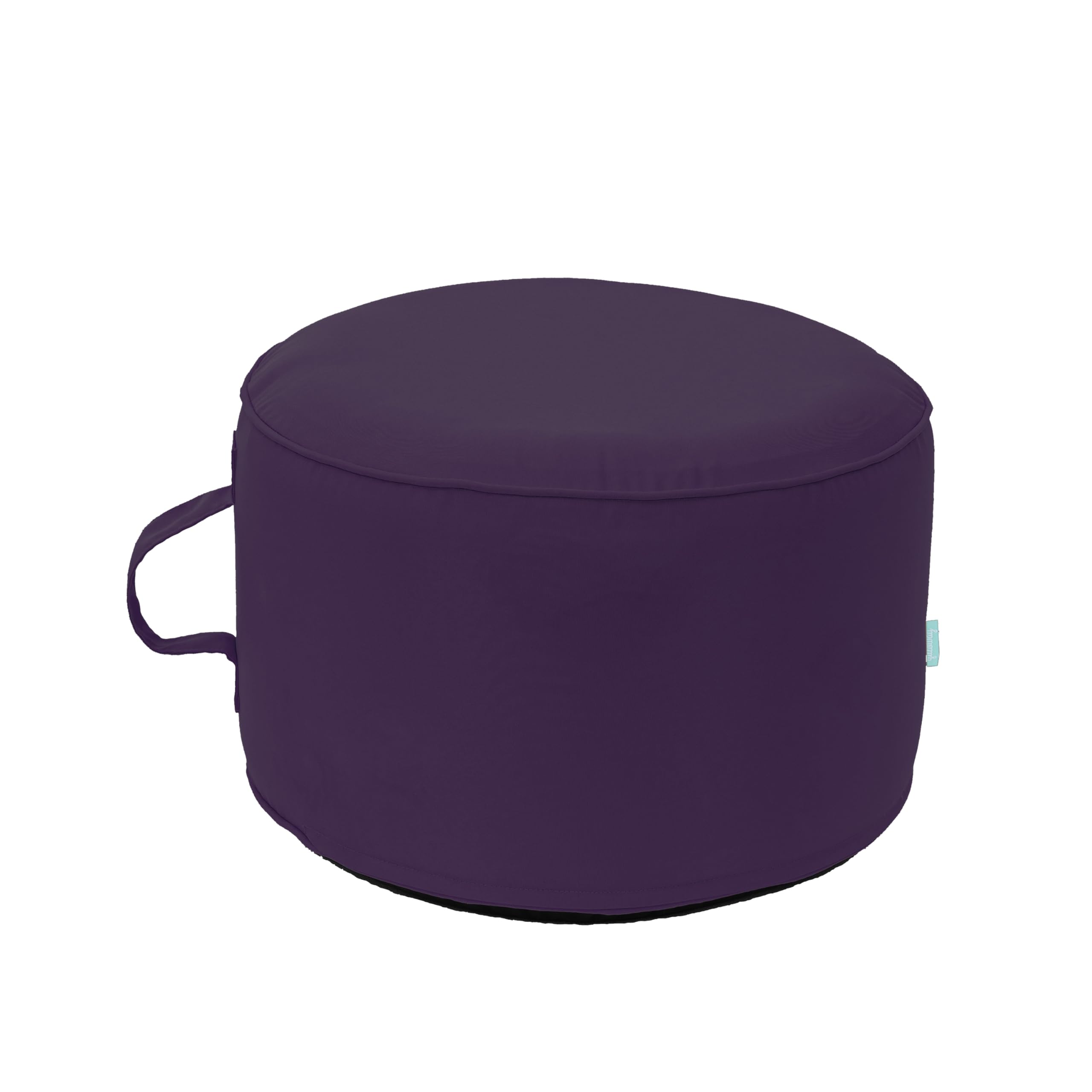 QILLOWAY front view of purple inflatable ottoman showing waterproof cover and shape