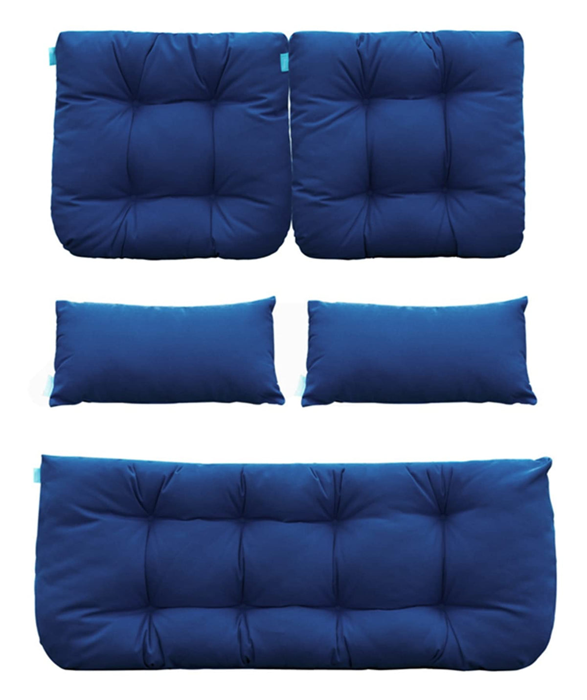 QILLOWAY front view of loveseat and lumbar pillows showing neat fit and style