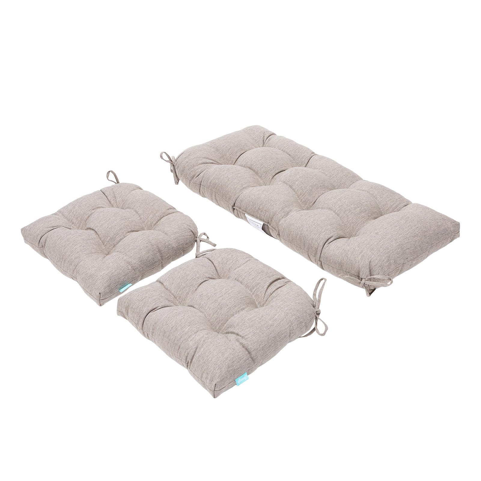 QILLOWAY front view of 3-piece loveseat and seat cushions for stylish comfort
