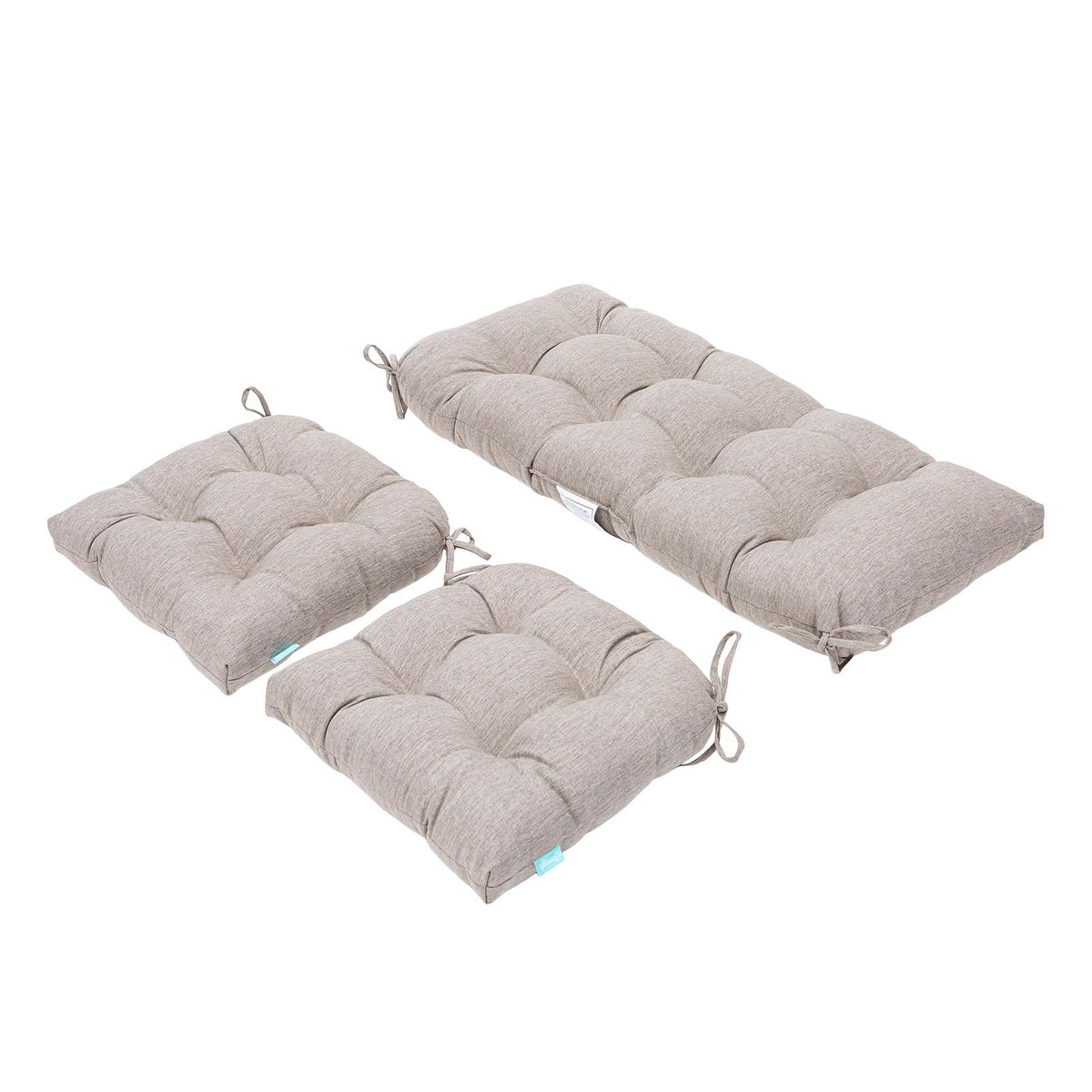 QILLOWAY front view of 3-piece loveseat and seat cushions for stylish comfort