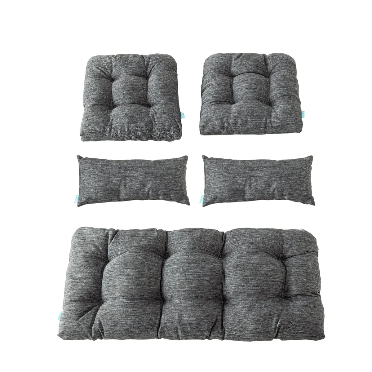 QILLOWAY front view of full 5-piece set showing neat fit and cohesive style