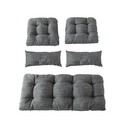 QILLOWAY front view of full 5-piece set showing neat fit and cohesive style
