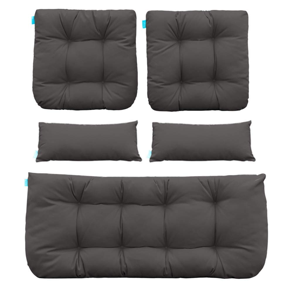 QILLOWAY front view loveseat cushion showing fit and modern dark grey color