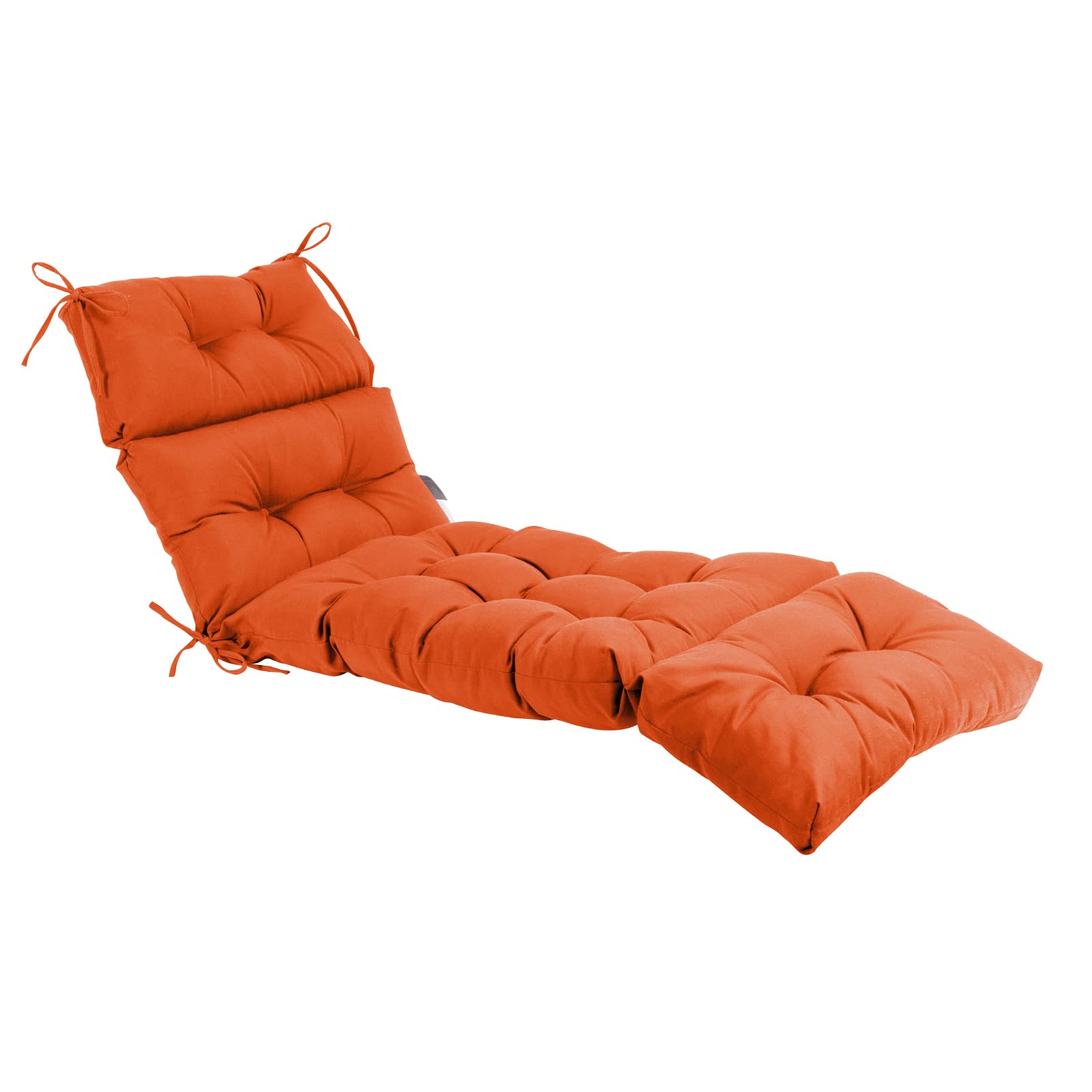 QILLOWAY front view of orange chaise cushion showing full coverage and inviting comfort