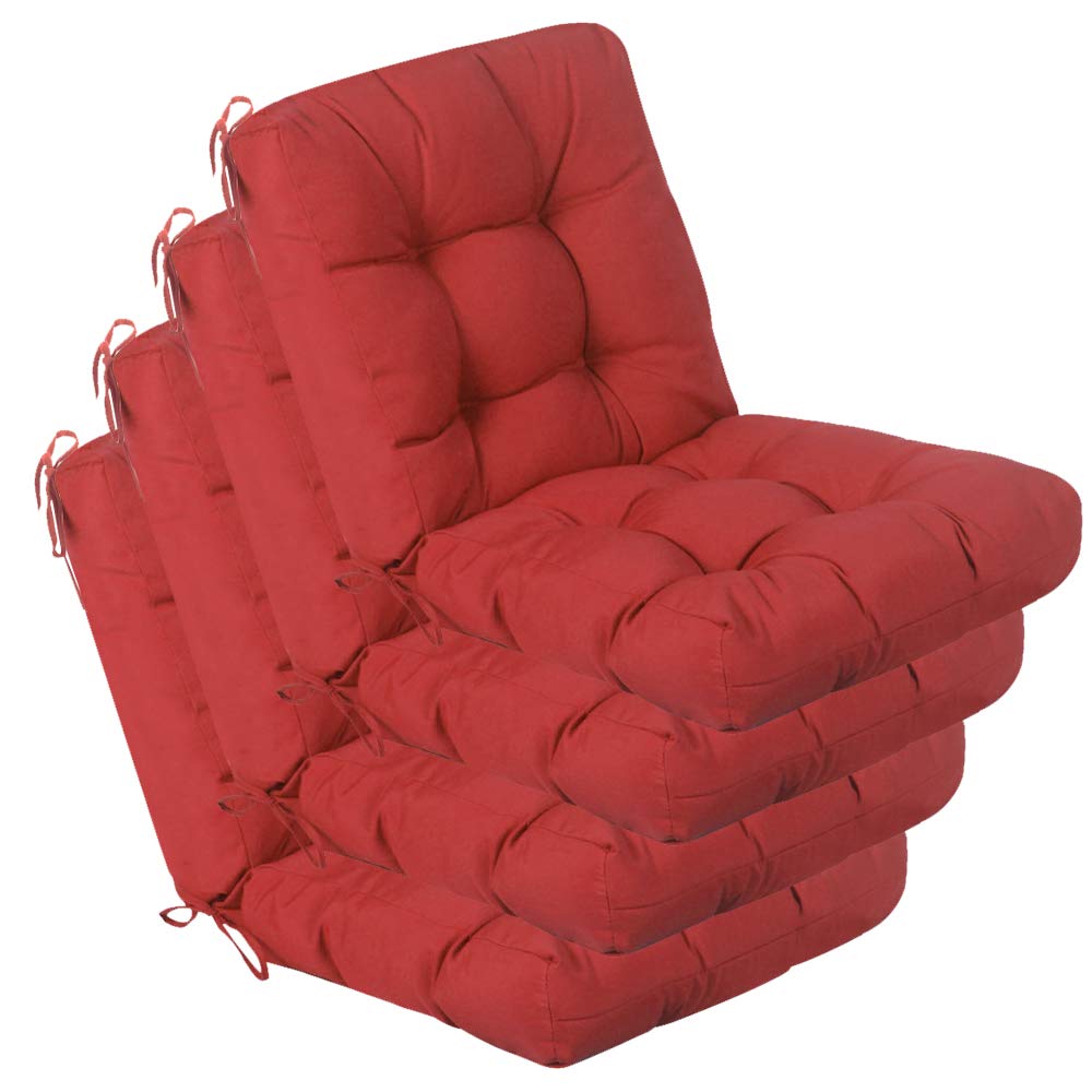 QILLOWAY front view of red patio cushions showing bright color and finish benefit
