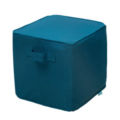 QILLOWAY pouf inflated at poolside providing comfortable, water-resistant seating