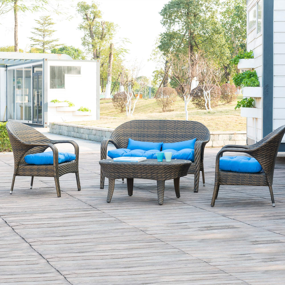 QILLOWAY cushions in a porch setting demonstrating durable, weather-ready seating
