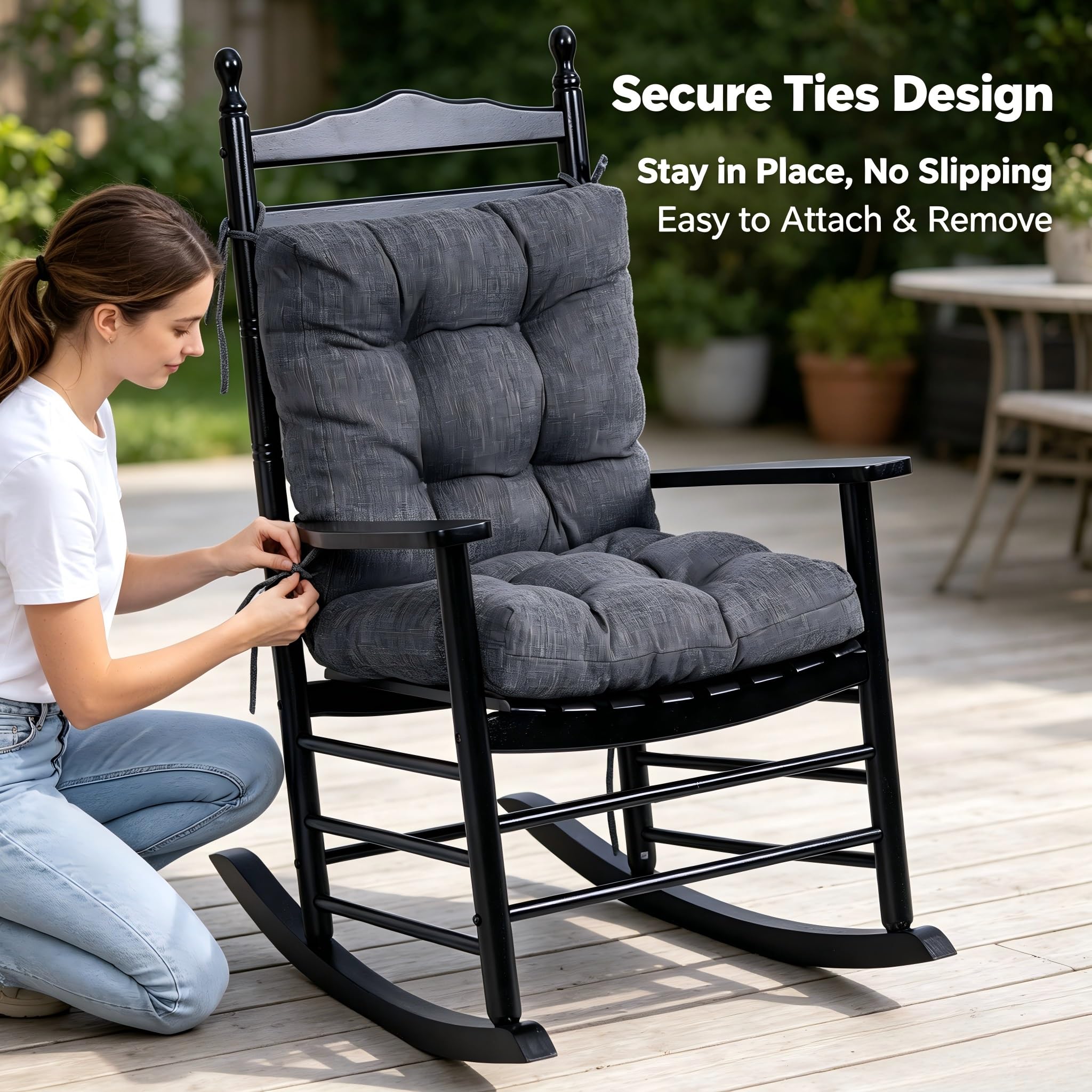QILLOWAY cushion on wicker chair illustrating stylish outdoor use benefit