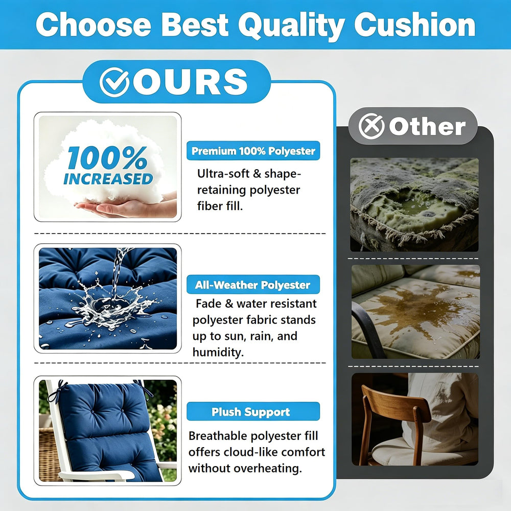 QILLOWAY cushion on wicker chair staged on patio highlighting fresh upgrade