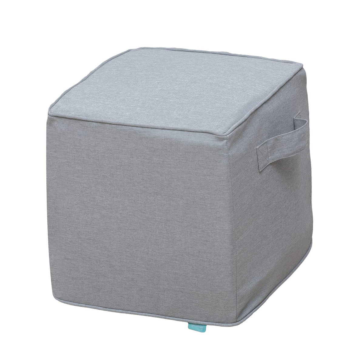 qilloway front view ottoman showing cube shape and weather-ready finish for patio durability