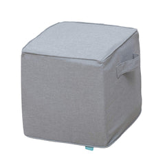 qilloway front view ottoman showing cube shape and weather-ready finish for patio durability