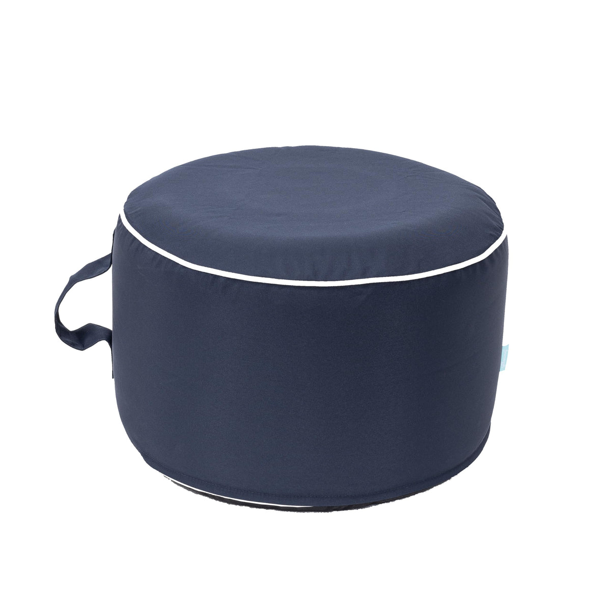 QILLOWAY ottoman front view showing stable round design and comfort
