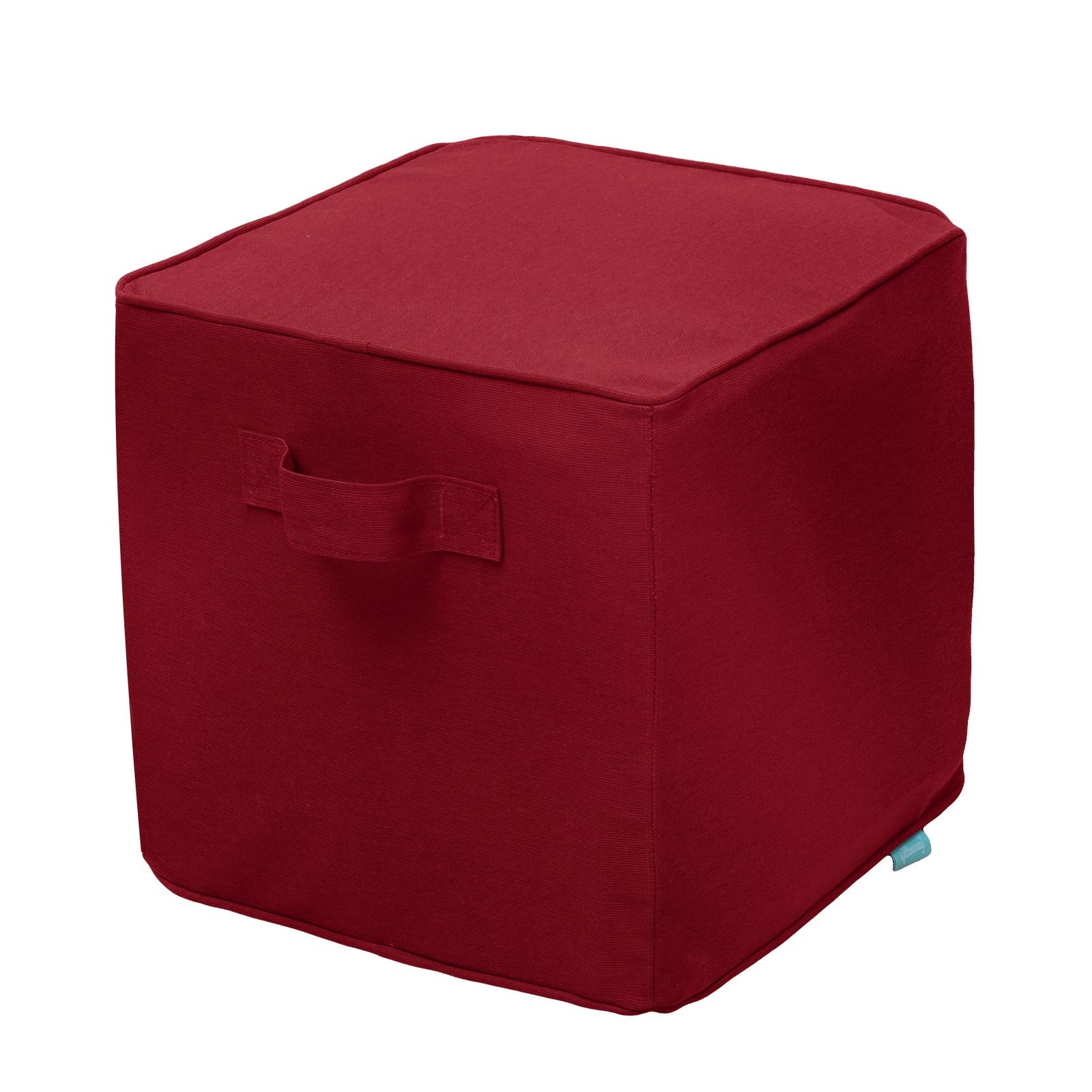 QILLOWAY side profile of inflated ottoman demonstrating stable support