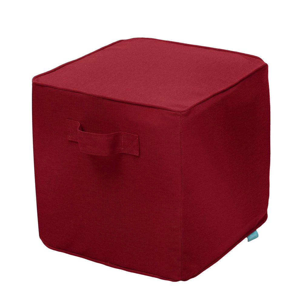 QILLOWAY side profile of inflated ottoman demonstrating stable support