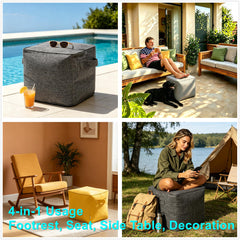 QILLOWAY outdoor ottoman styled on patio offering extra seating and surface