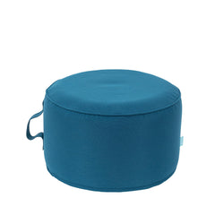 QILLOWAY peacock blue ottoman front view showing stylish outdoor look and comfort