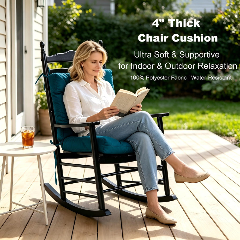 QILLOWAY cushion placed on wicker chair showing improved seating comfort