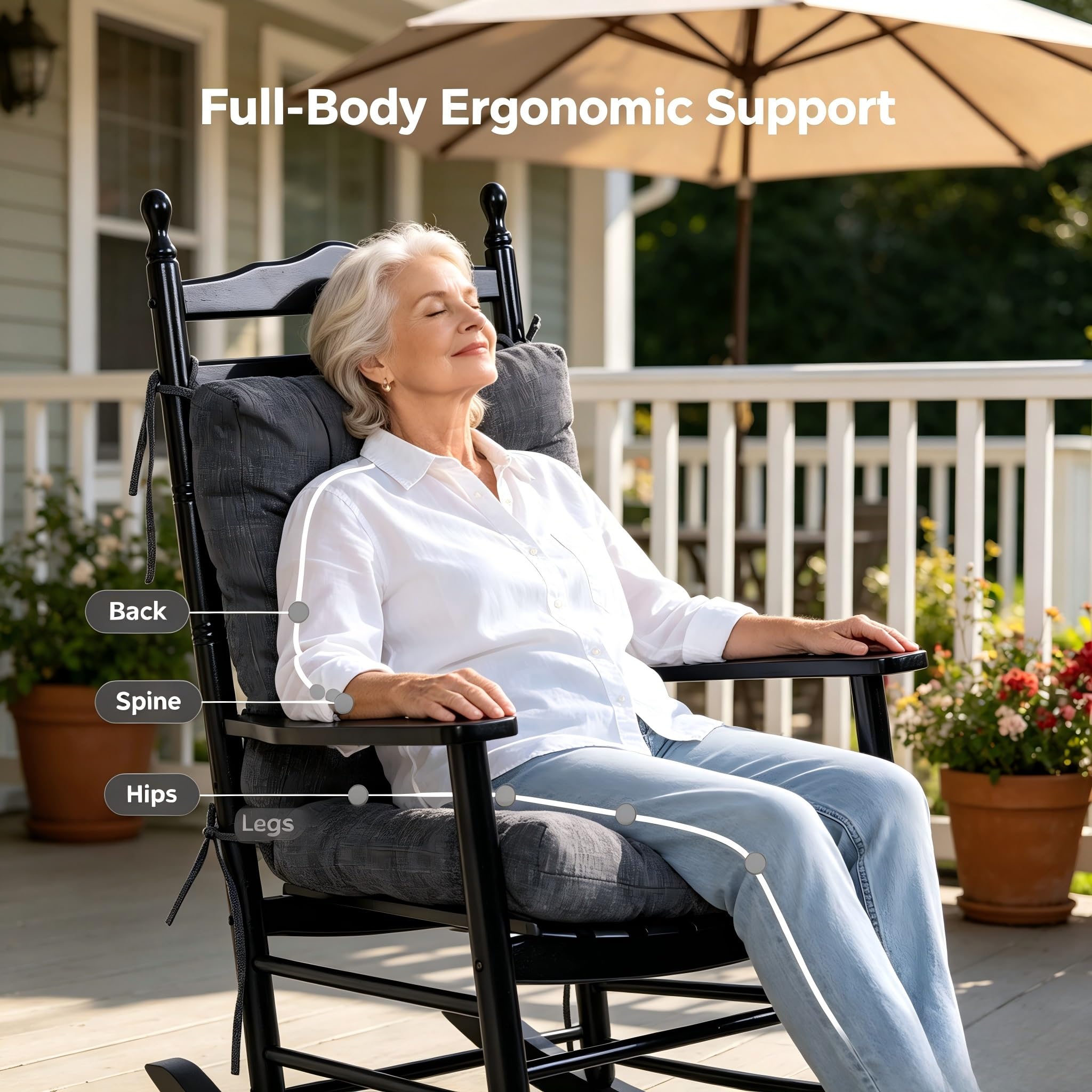 QILLOWAY side profile showing 4-inch thickness for added comfort benefit