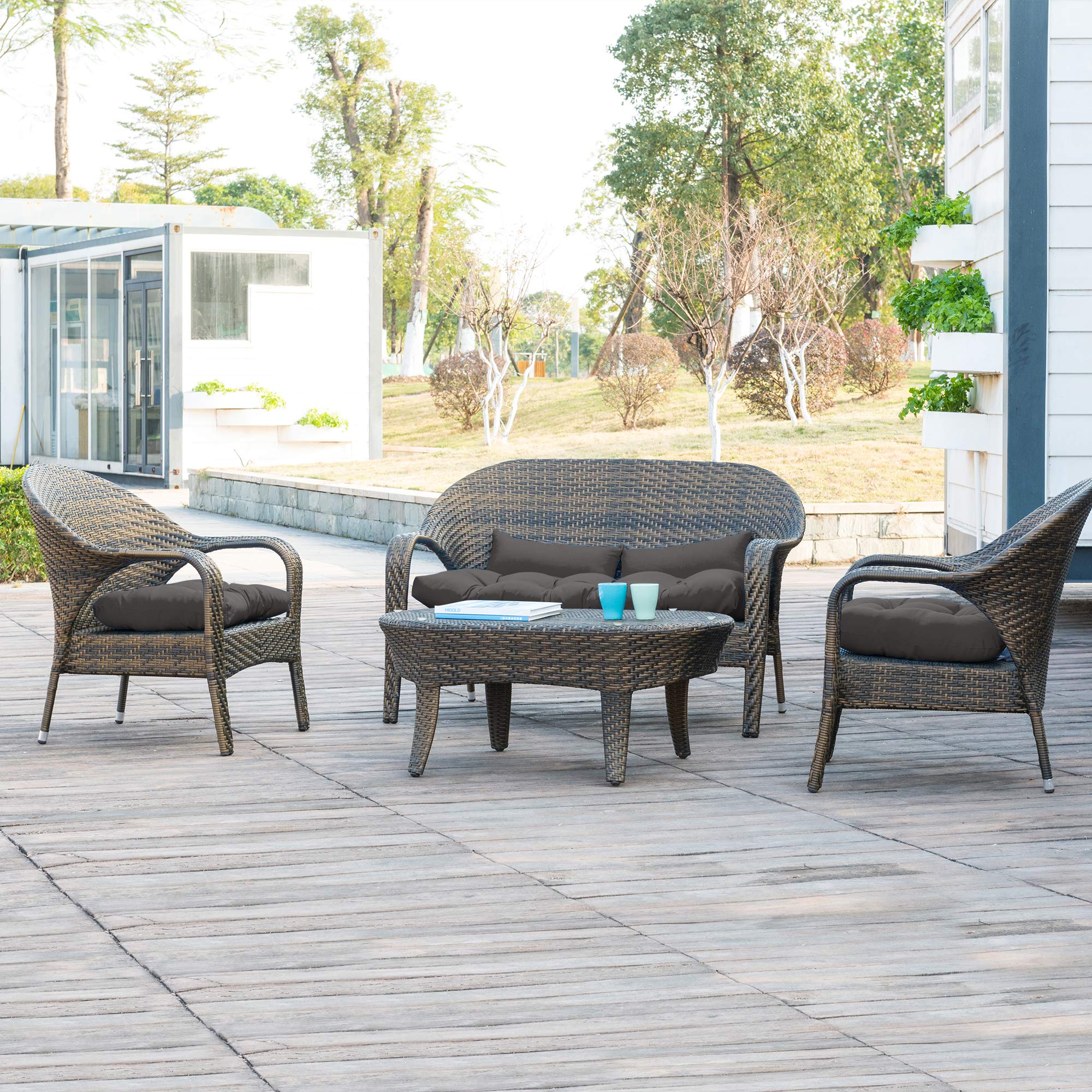 QILLOWAY size comparison next to chair to illustrate cushion dimensions