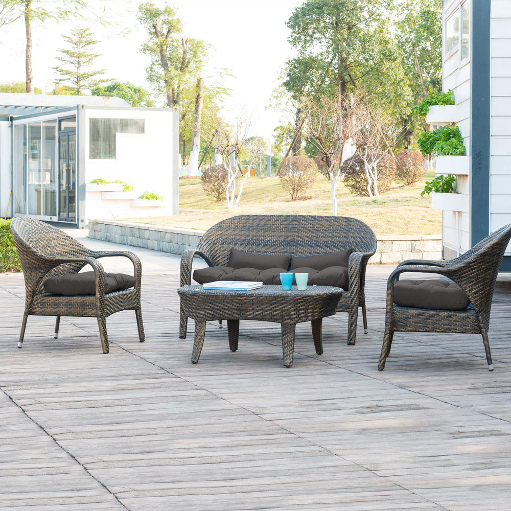 QILLOWAY size comparison next to chair to illustrate cushion dimensions