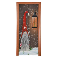Qilmy front view door cover showing festive Santa design and curb appeal