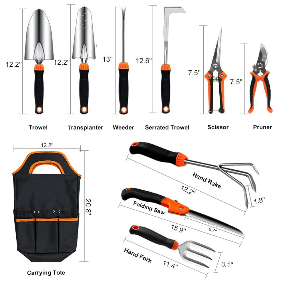 QINGFANGLI garden tools laid out on grass for quick selection and task readiness