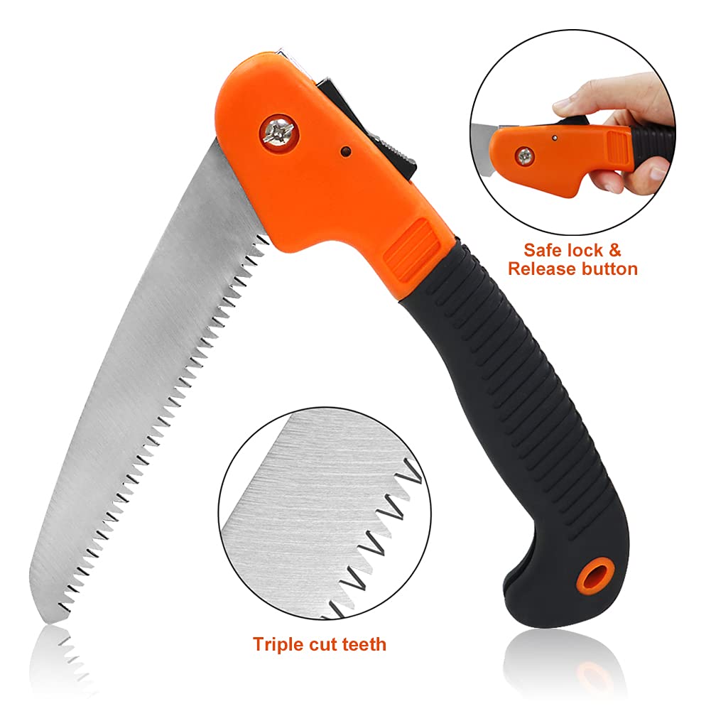 QINGFANGLI tools next to a gloved hand showing size and comfortable handling benefit