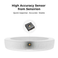 qingping wall-mounted in living room showing discreet monitoring and aesthetic fit
