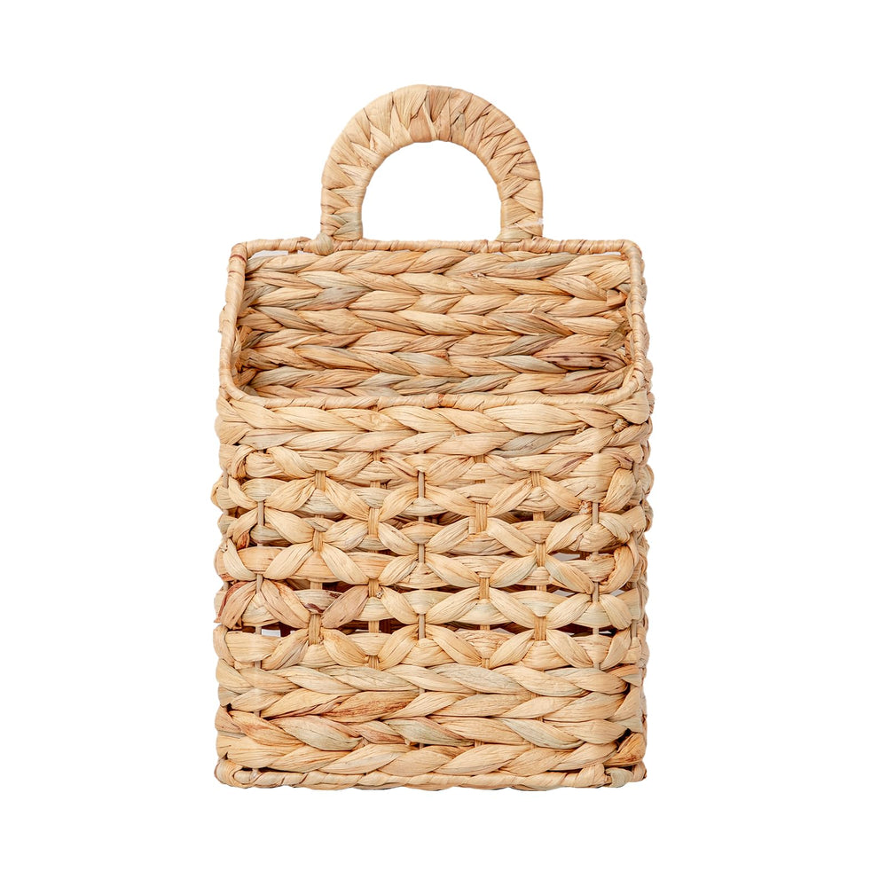 QINGTUHOME hanging basket front view showing rustic storage and entryway organization benefit