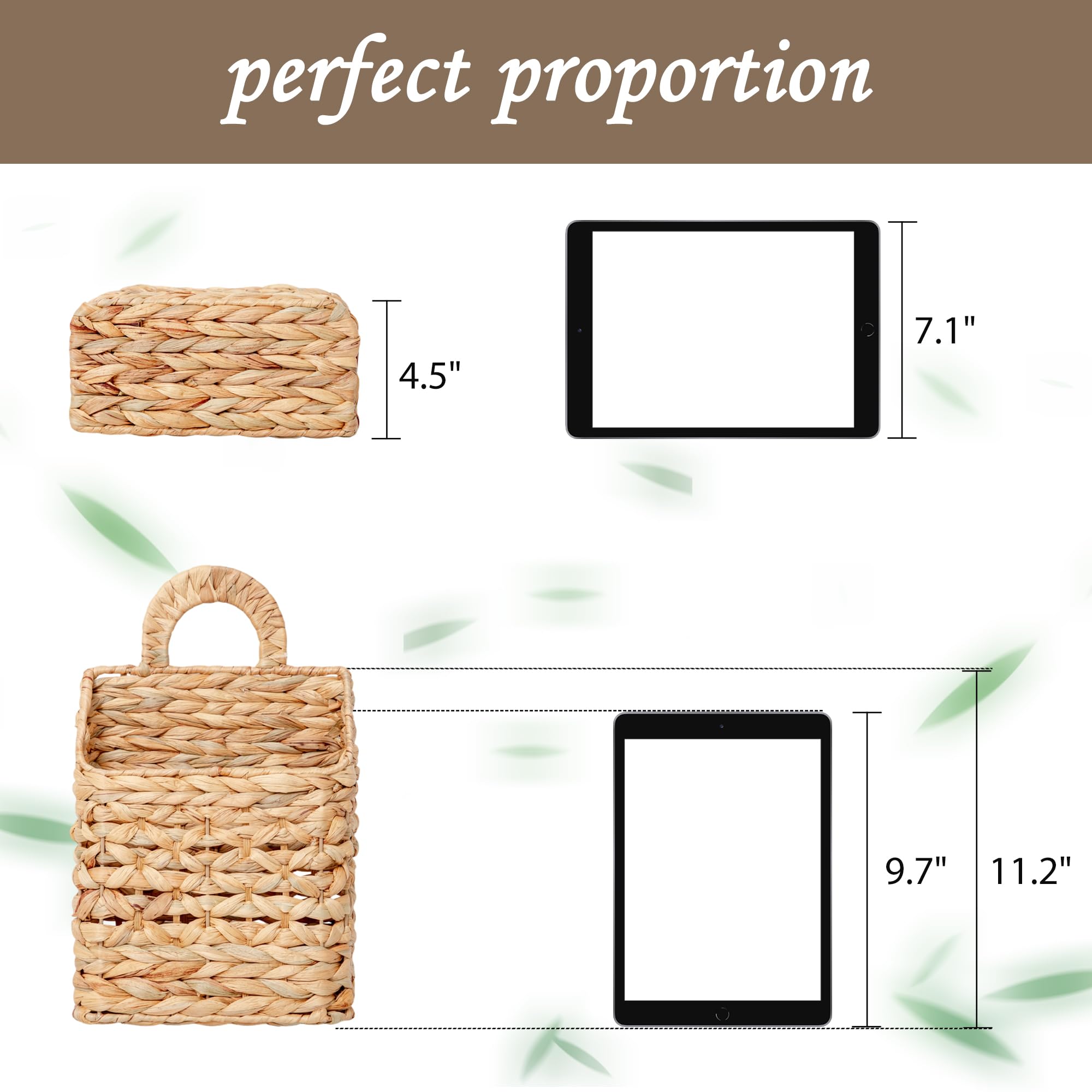QINGTUHOME hand holding basket for scale showing compact, easy-to-hang sizing benefit