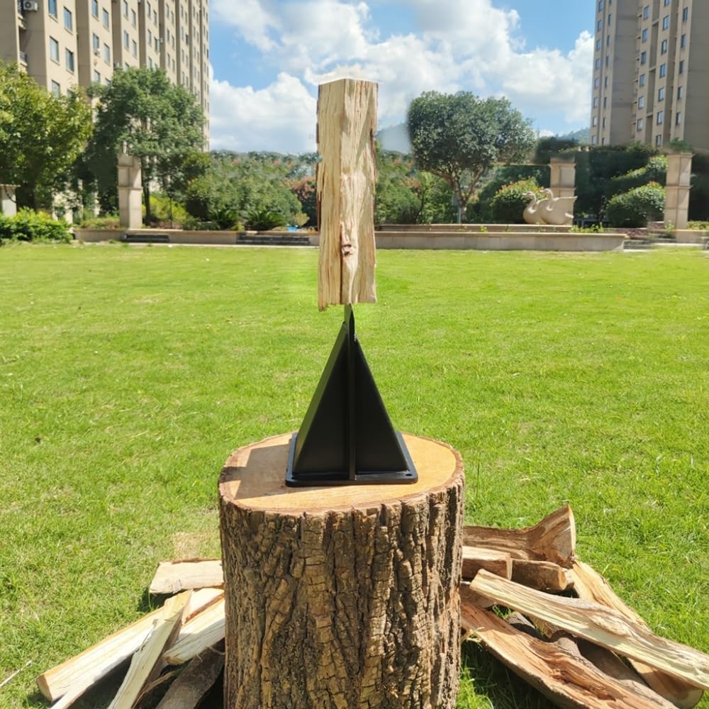 Qinmorelixy lifestyle image beside a firepit showing quick kindling prep for cozy fires